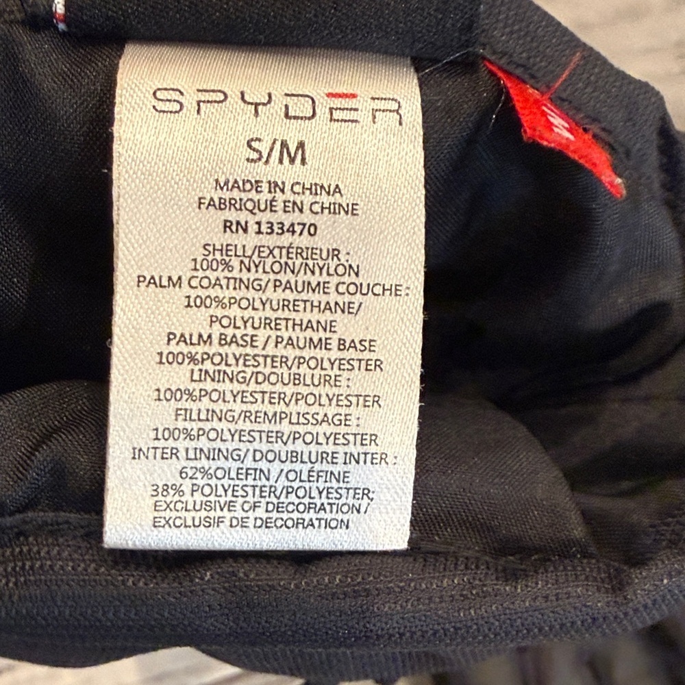 Spyder Black Gloves with Red Detailing - Picture 4 of 5